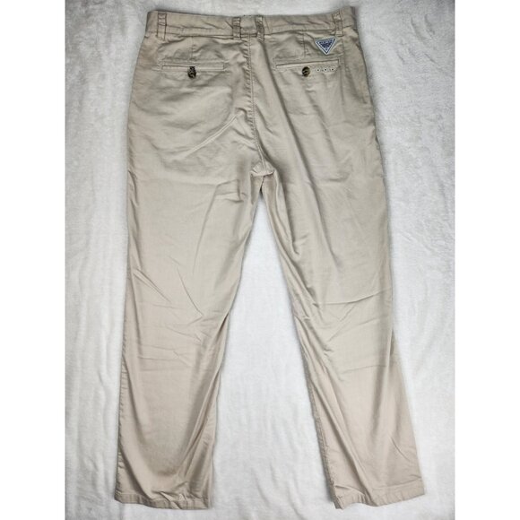 Columbia PFG Pants Mens 34x32 Regular Fit Performance Fishing Gear Outdoor Beige - Picture 13 of 16